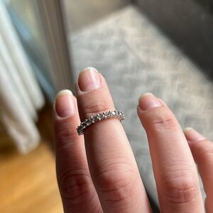 White sapphire channel set ring